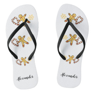 Kerstman van klei verliefd teenslippers