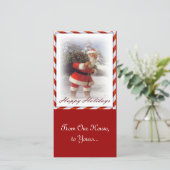Kerstman van ons huis naar het uwe feestdagenkaart (Staand voorkant)
