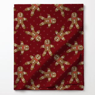 Kerstman Van Peperkoek Met Stippen Op Rood Stof