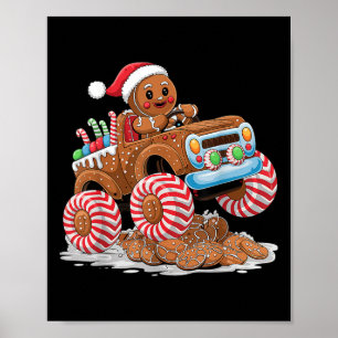 Kerstman van peperkoek Monster Truck Poster