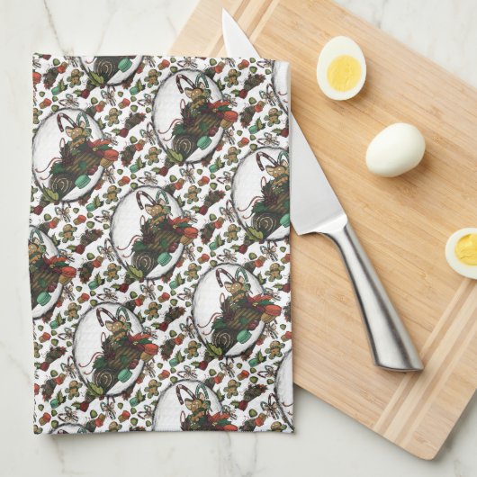 Kerstman van peperkoek theedoek (Quarter Fold)