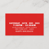 Kerstman van peperkoek, uitnodiging voor kerstfees informatiekaartje (Achterkant)