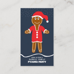 Kerstman van peperkoek, uitnodiging voor Kerstfees Informatiekaartje