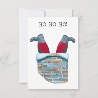 Kerstman vast in de schoorsteen Kaart
