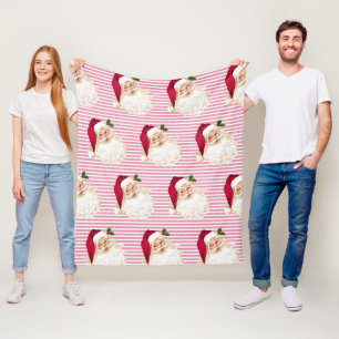 Kerstman Veenbesgestreepte fleece deken