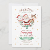 Kerstman Verjaardag Uitnodiging (Voorkant)