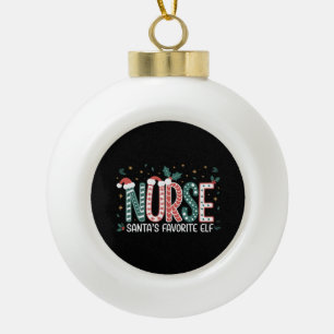 Kerstman verpleegster favoriete elf kerst inspirer keramische bal ornament