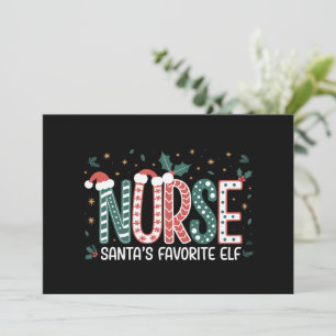 Kerstman-verpleegsters Favoriete Elf Kerst Inspire Kaart