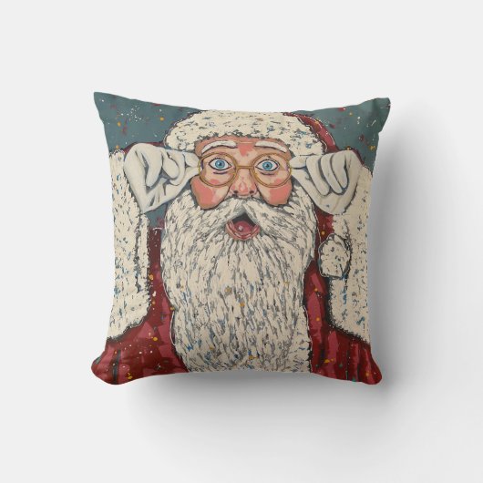 Kerstman verrast kussen (Voorkant)
