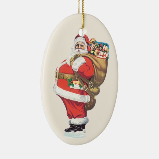  kerstman, Victoriaans kerstman gesneden Keramisch Ornament (Rechts)