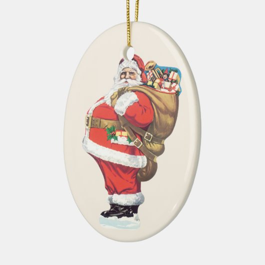 kerstman, Victoriaans kerstman gesneden Keramisch Ornament (Links)