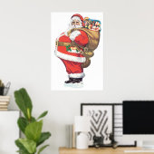  kerstman, Victoriaans kerstman gesneden Poster (Thuiskantoor)