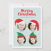 Kerstman Vier Foto Funny Holiday Kaart (Voorkant)
