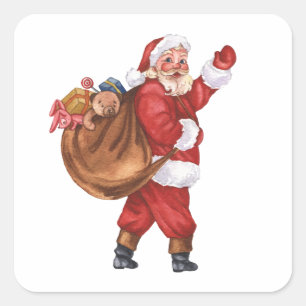 kerstman vierkante sticker