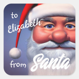 kerstman vierkante sticker