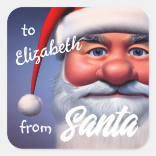 kerstman vierkante sticker
