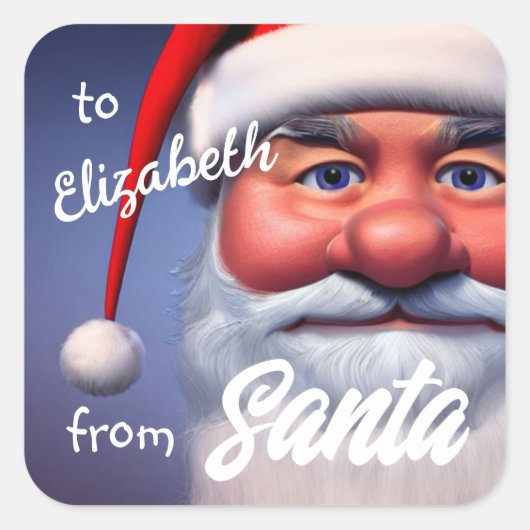 kerstman vierkante sticker (Voorkant)