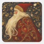 kerstman vierkante sticker (Voorkant)