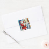  kerstman vierkante sticker (Envelop)