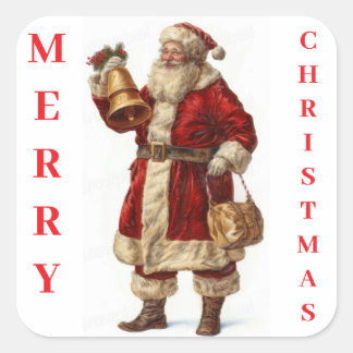 kerstman vierkante sticker
