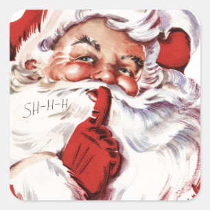  kerstman vierkante sticker