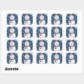 Kerstman Vierkante Sticker (Vel)