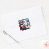 Kerstman vierkante sticker