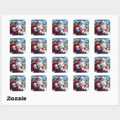 Kerstman vierkante sticker