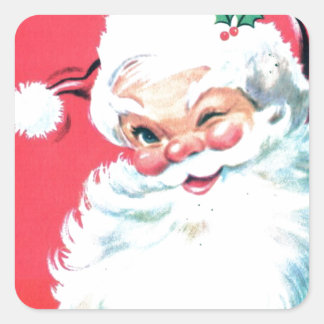  kerstman vierkante sticker
