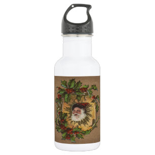 Kerstman Vintage Antiek Kerst Hulst Waterfles