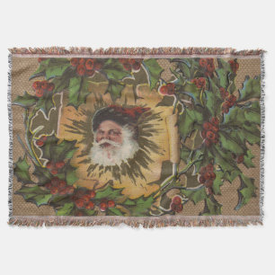 Kerstman Vintage Antiek Kerstmis Hulst Deken