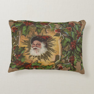 Kerstman Vintage Antique Hulst Kerstmis Decoratief Kussen
