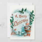 Kerstman Vintage Kerst Groet Kaart (Achterkant)