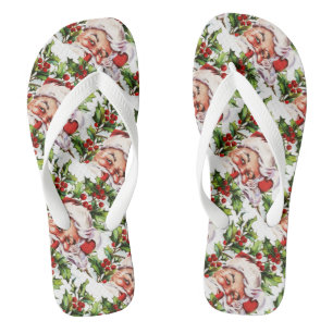 Kerstman, vintage kerstman teenslippers