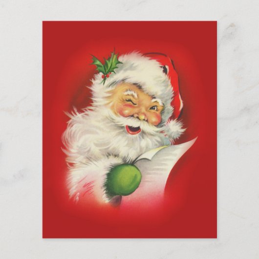 Kerstman vintage kerstmis flyer (Voorkant)