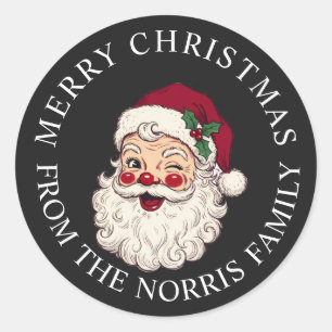 Kerstman Vintage Kerstmis Ronde Sticker