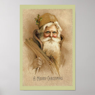 Kerstman Vintage - Kerstposter Poster