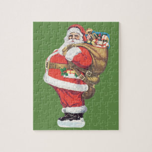 Kerstman vintage, victoriaanse kerst uitknipsel legpuzzel
