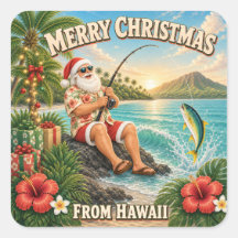 Kerstman vist in Hawaï Shirt Kerstmis