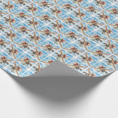 Kerstman Vliegend Vliegtuig Inpakpapier (Hoek)