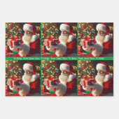 Kerstman Voeg kindernaam kerst 3 Inpakpapier Vel (Voorkant 3)