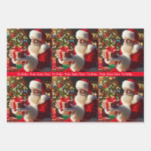 Kerstman Voeg kindernaam kerst 3 Inpakpapier Vel (Voorkant)