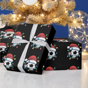 Kerstman Voetbal Bal Sporten Kerstmis Voetbalspele Cadeaupapier