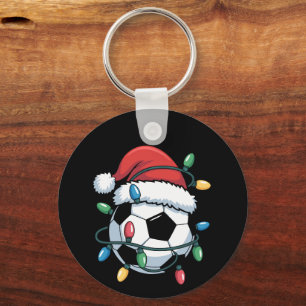 Kerstman Voetbal Bal Sporten Kerstmis Voetbalspele Sleutelhanger