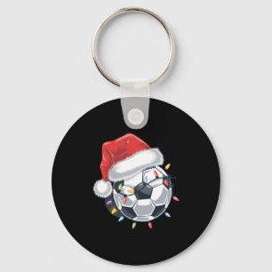Kerstman Voetbal Bal Sporten Kerstmis Voetbalspele Sleutelhanger