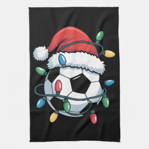 Kerstman Voetbal Bal Sporten Kerstmis Voetbalspele Theedoek
