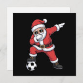 Kerstman Voetbal Dabbing Kerstman Cadeau Kerstmis Feestdagenkaart (Voorkant / Achterkant)