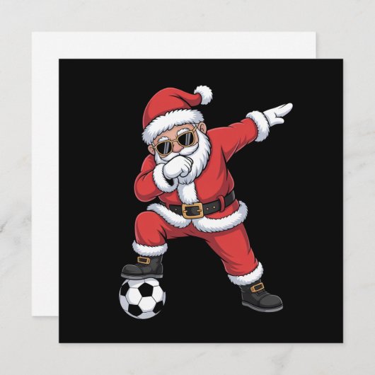 Kerstman Voetbal Dabbing Kerstman Cadeau Kerstmis Feestdagenkaart (Voorkant / Achterkant)