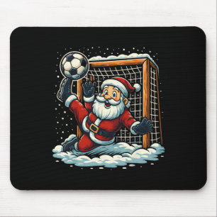 Kerstman Voetbal Keeper Sporten Spelen Kerstmis Muismat