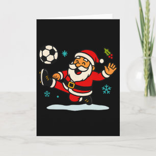 Kerstman Voetbal Sporten Spelen Kerst Sneeuw X Kaart